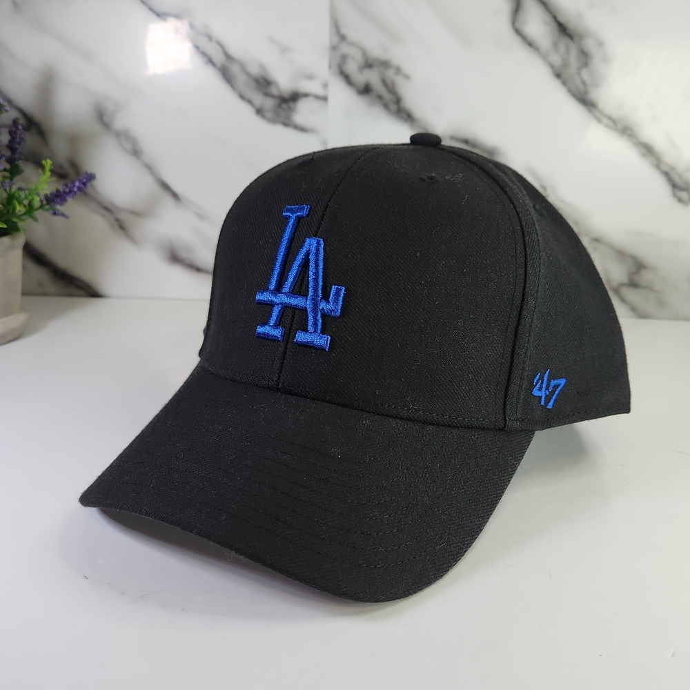 LA Cap. Los Angeles Dodgers Black & Royal Blue Cap 47 Adjustable